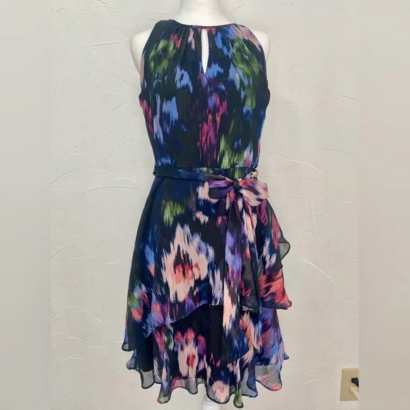 Tahari Arthur S. Levine floral print a-line dress - Picture 2 of 10